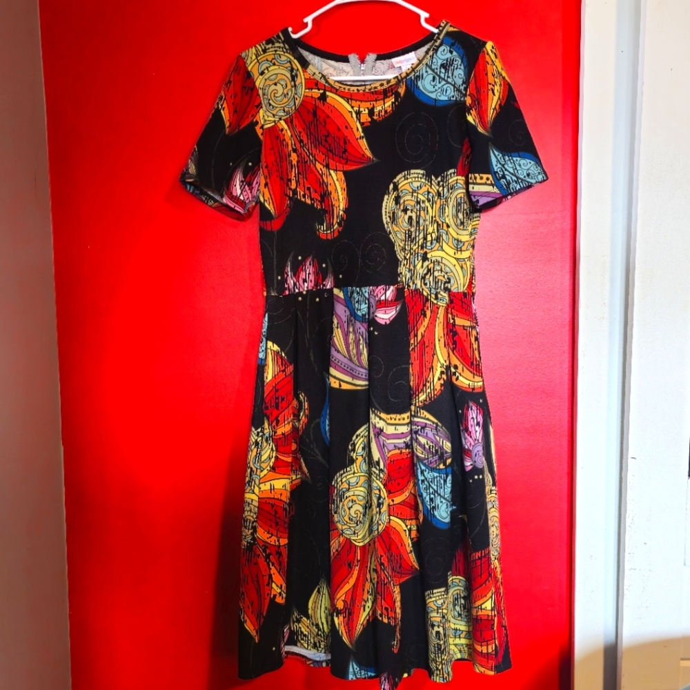 LuLa Roe Colorful Floral Women's Dress